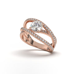 Moonlit Mirage-Radiate with the luminosity of love, adorned with a solitaire ring that captures hearts