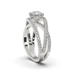 Moonlit Mirage-Radiate with the luminosity of love, adorned with a solitaire ring that captures hearts